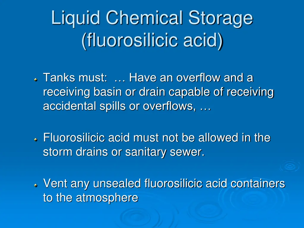 liquid chemical storage fluorosilicic acid