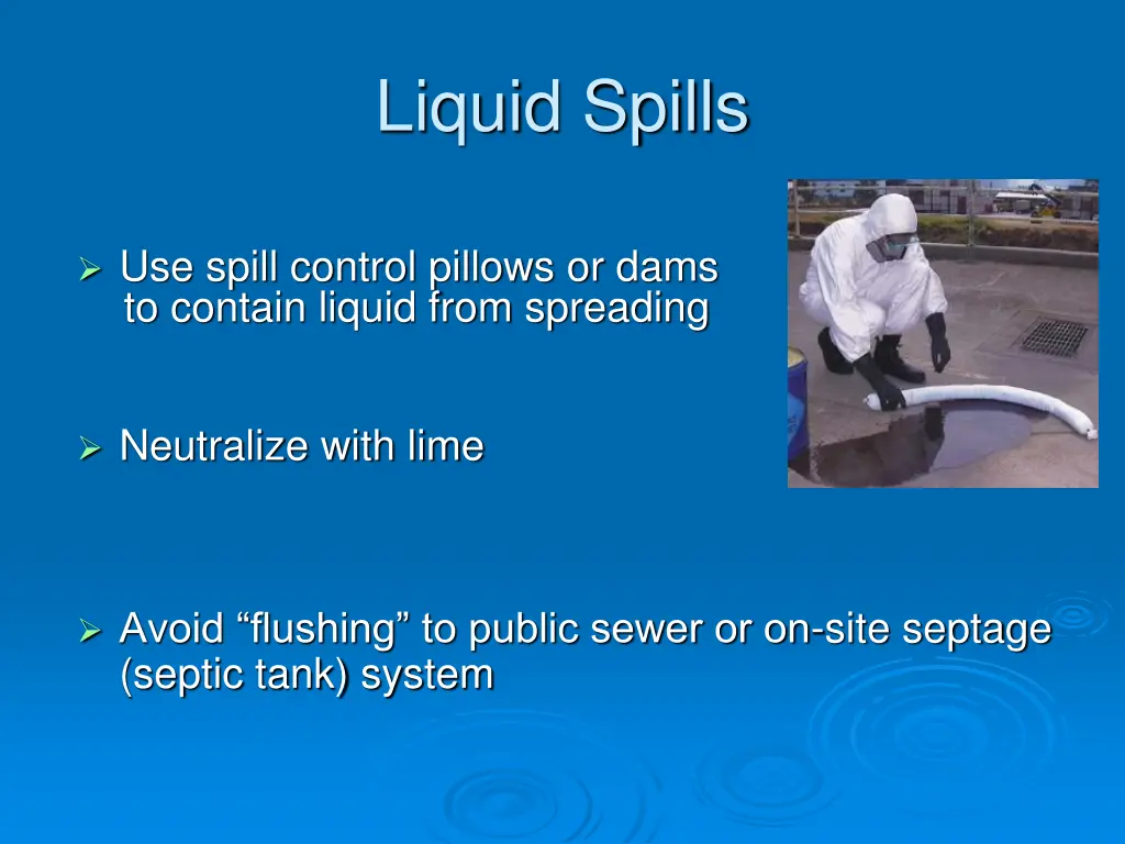 liquid spills