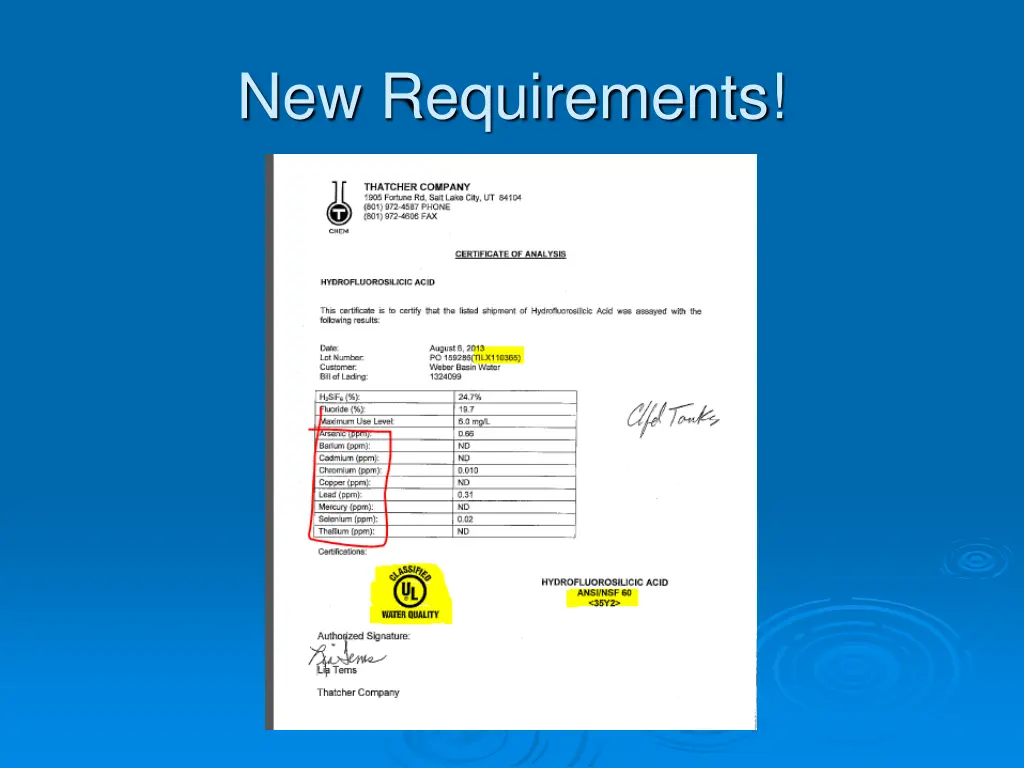 new requirements