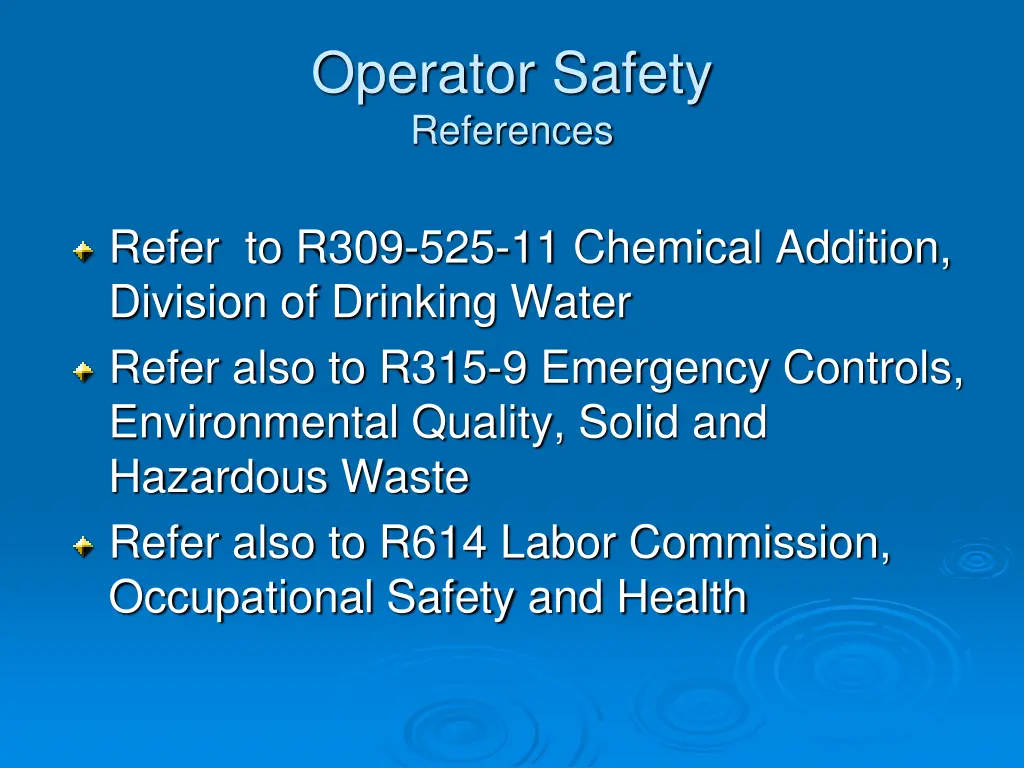 operator safety references