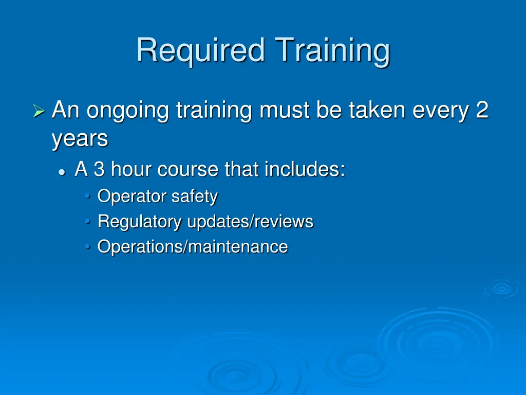 required training 1