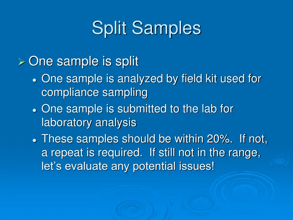 split samples