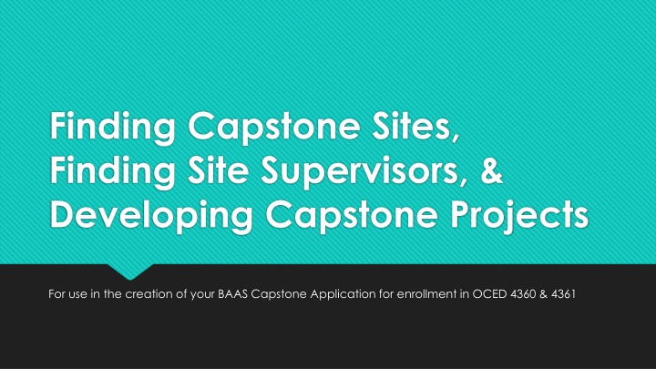 finding capstone sites finding site supervisors