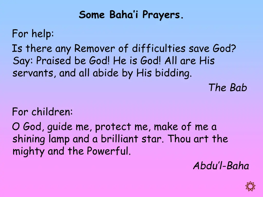 some baha i prayers