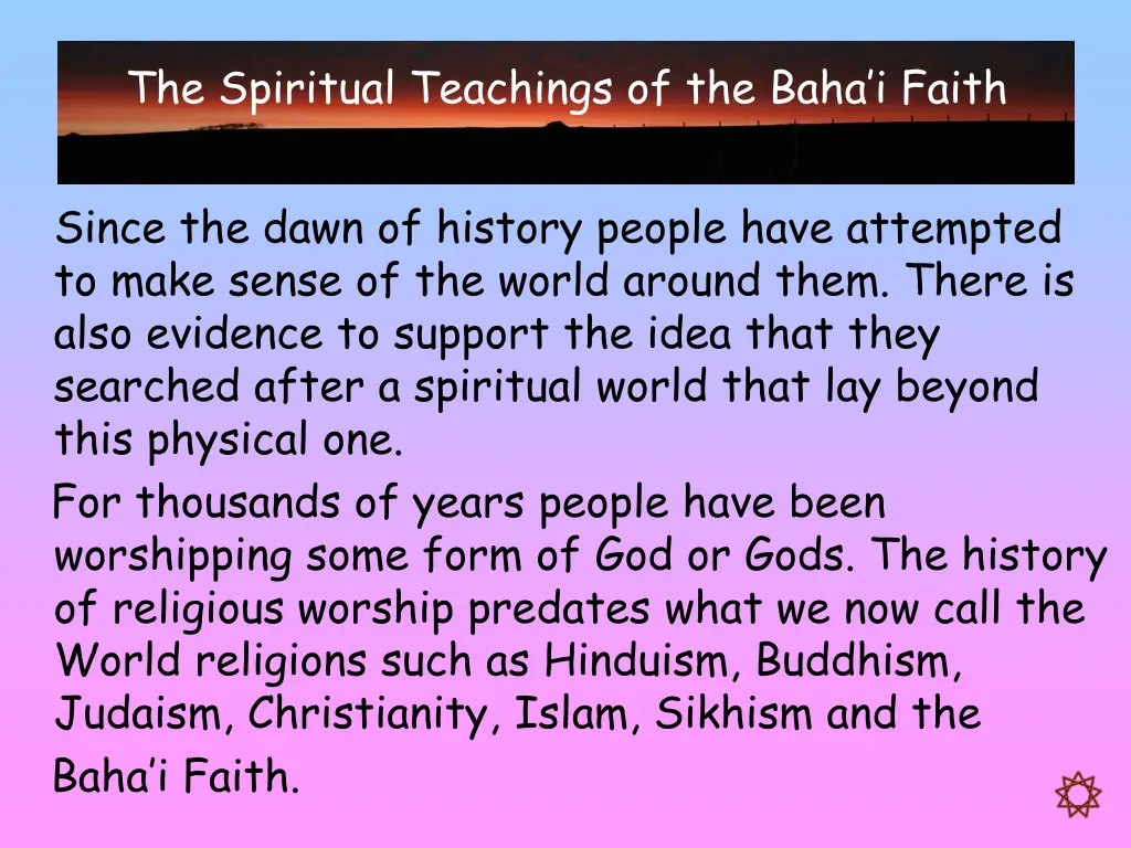 the spiritual teachings of the baha i faith