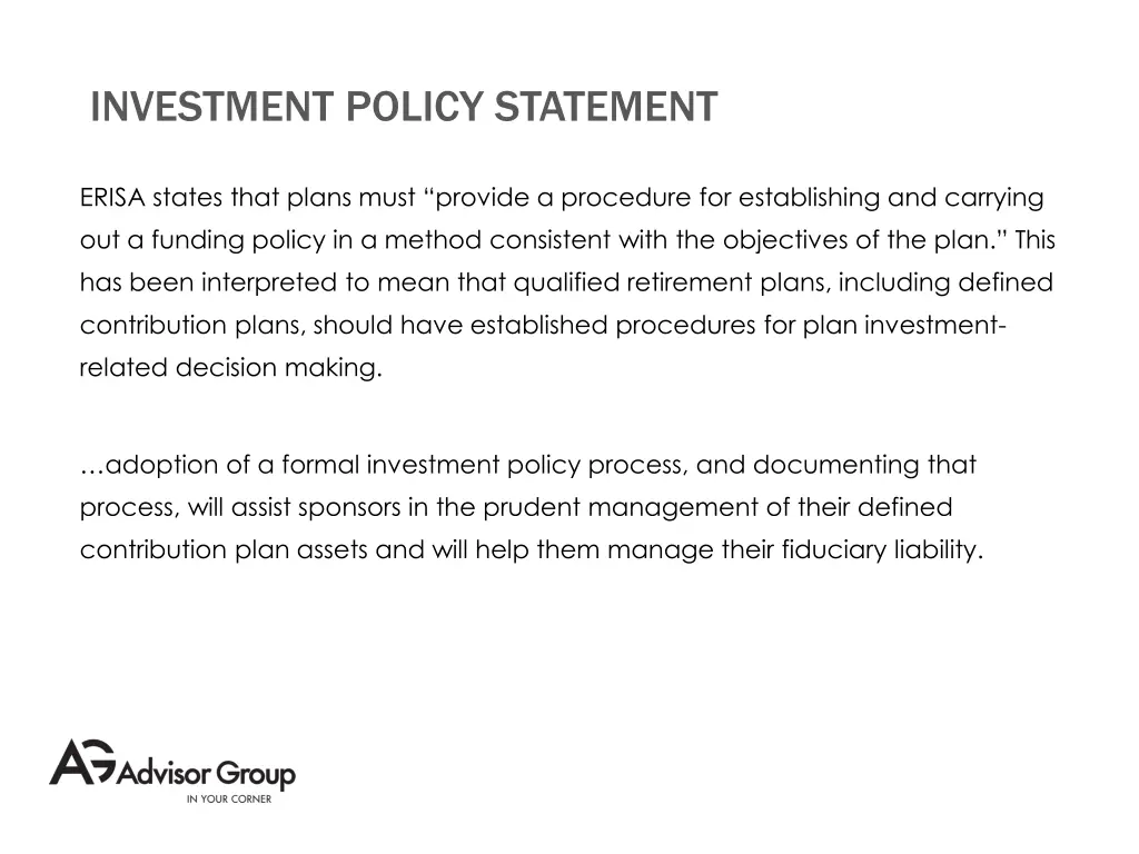 investment policy statement