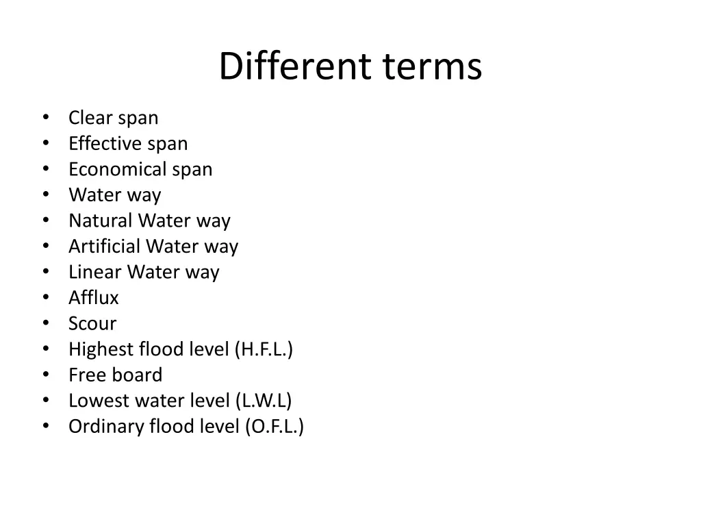 different terms