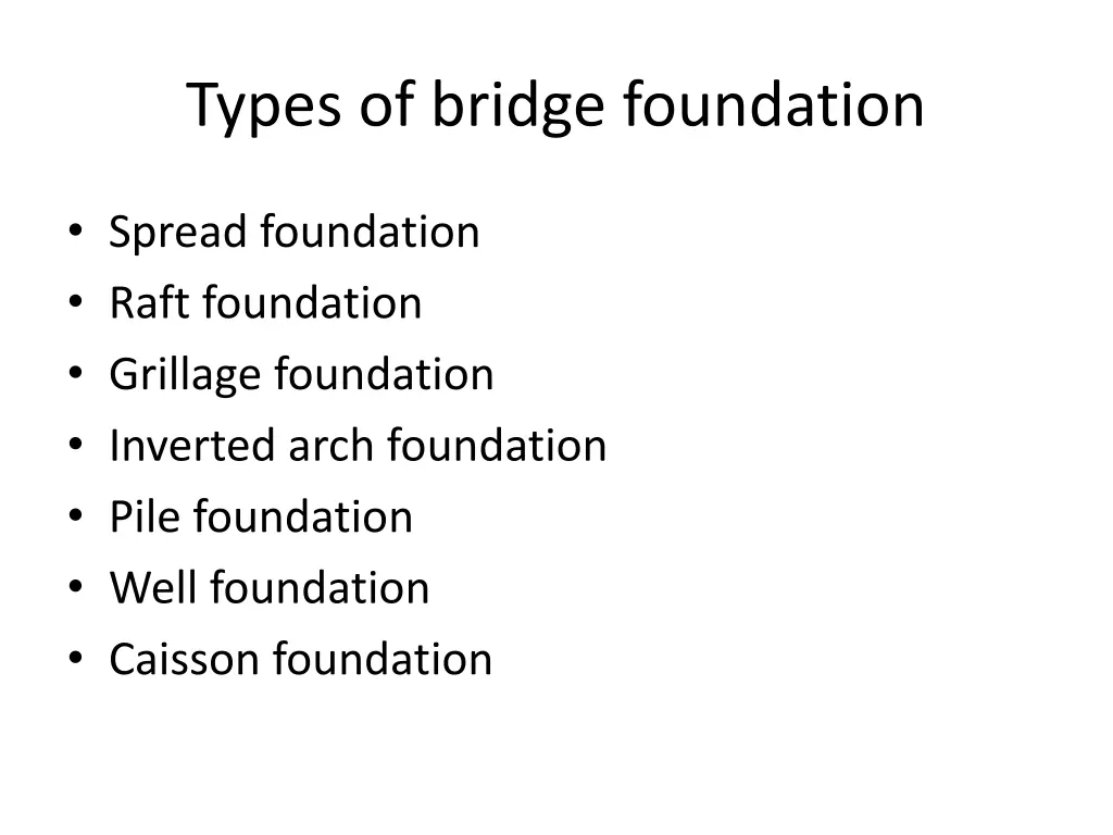 types of bridge foundation