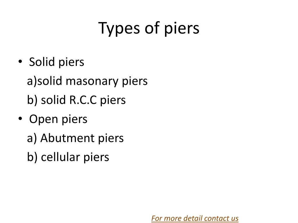 types of piers