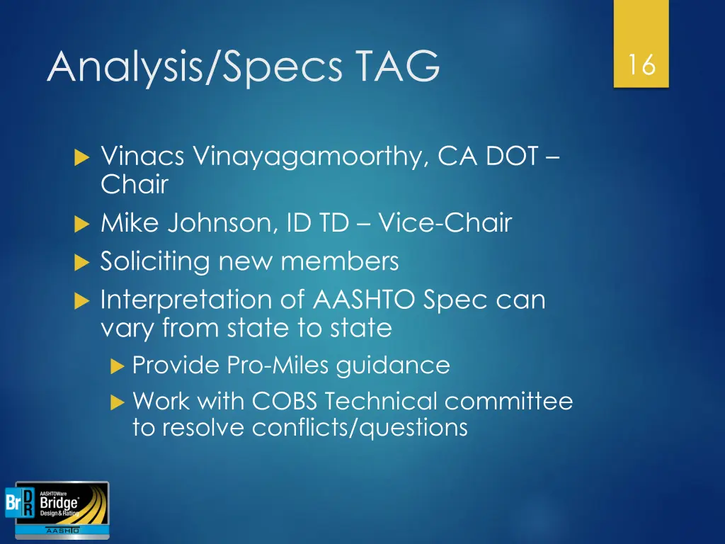 analysis specs tag