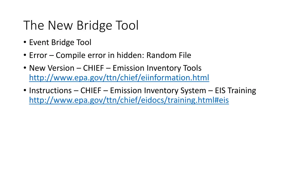 the new bridge tool event bridge tool error