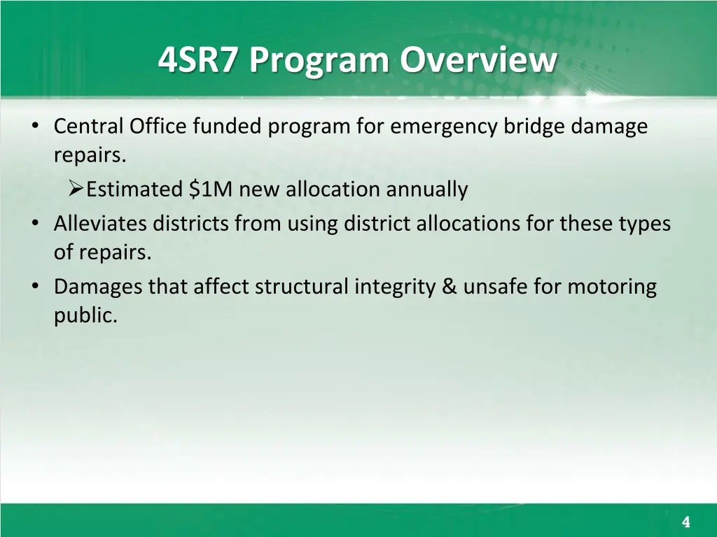 4sr7 program overview