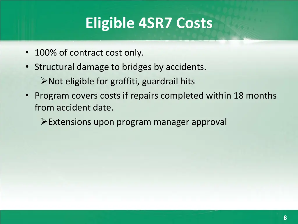 eligible 4sr7 costs