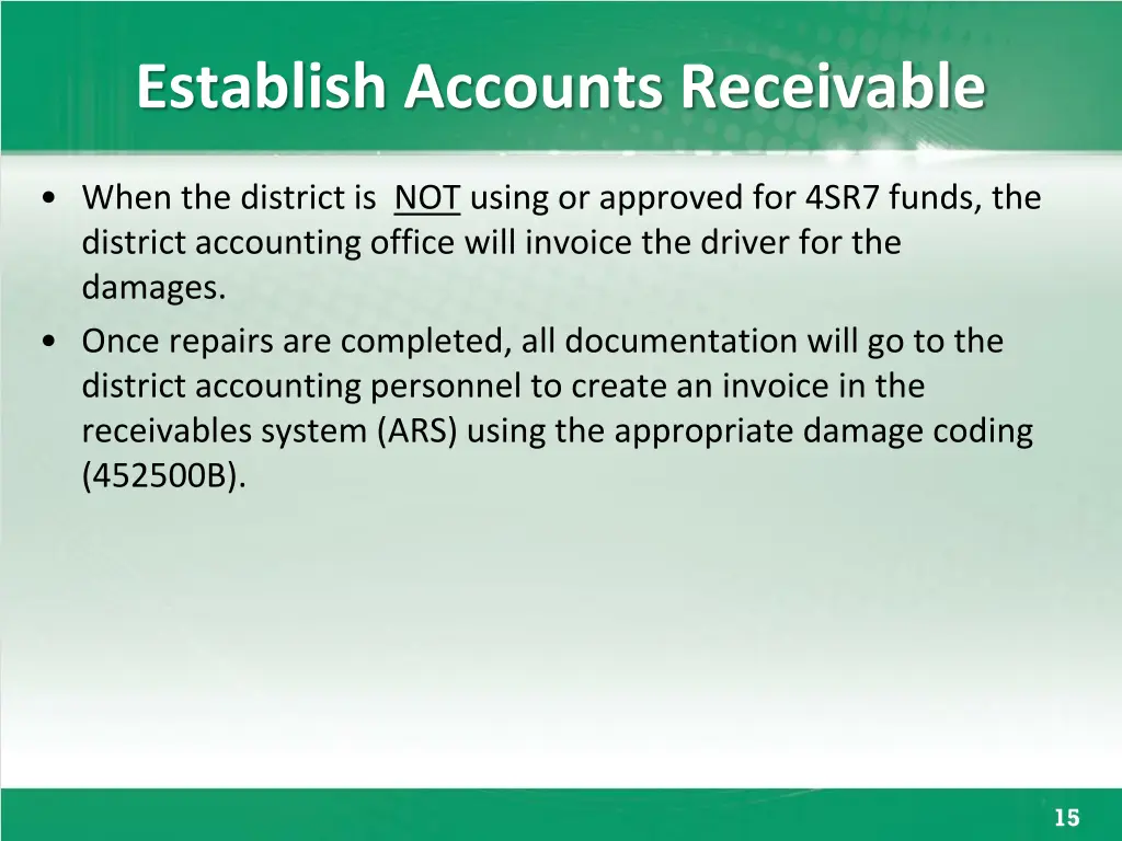 establish accounts receivable 1