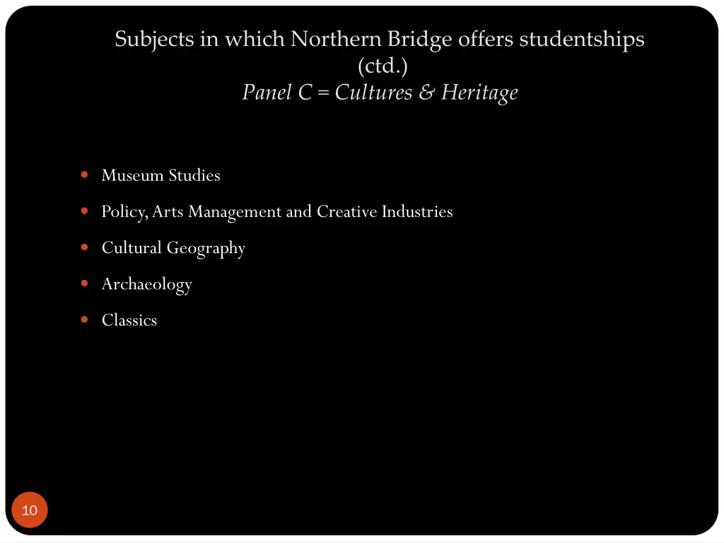 subjects in which northern bridge offers 1