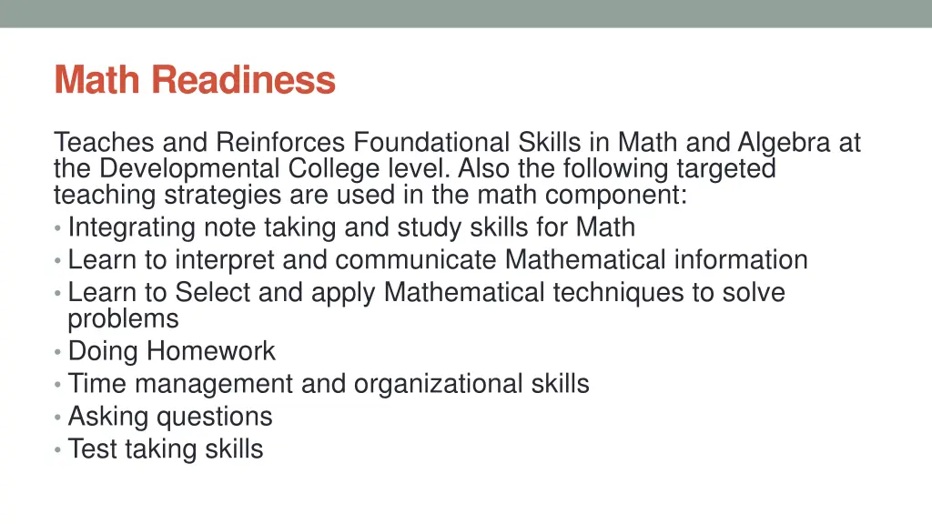 math readiness