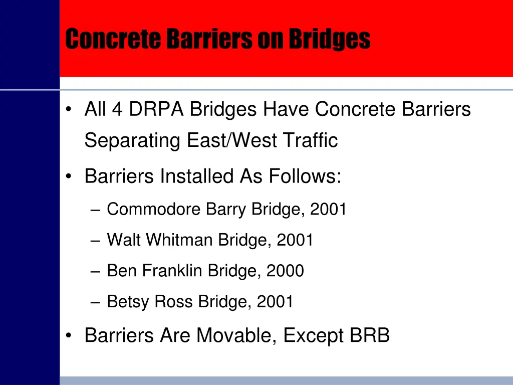 concrete barriers on bridges