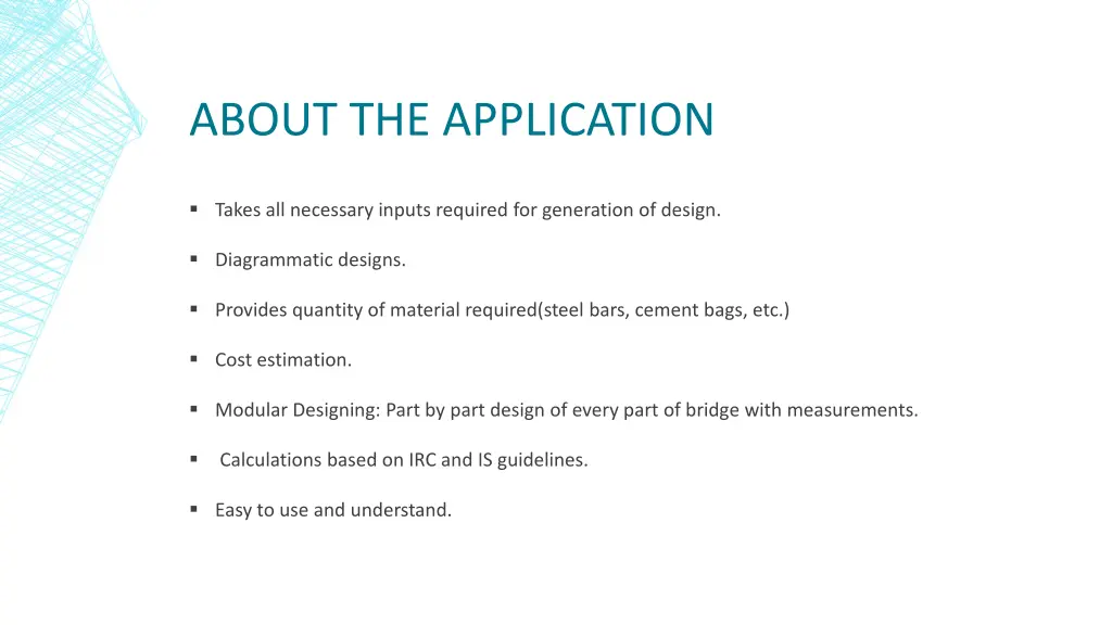 about the application