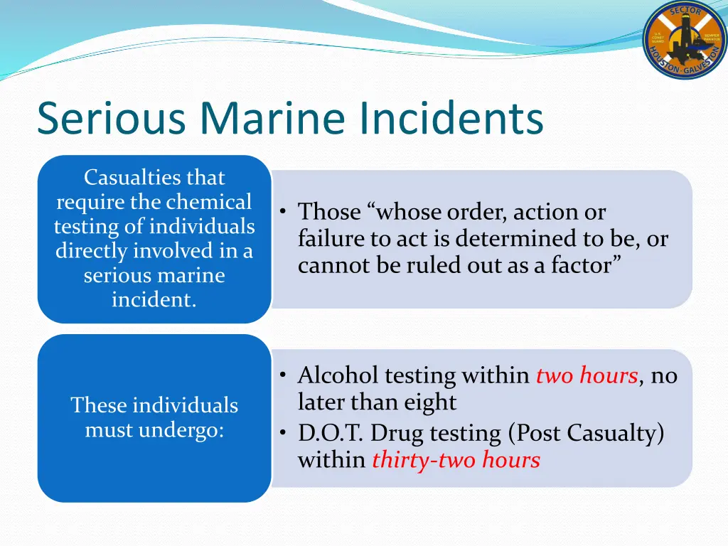 serious marine incidents