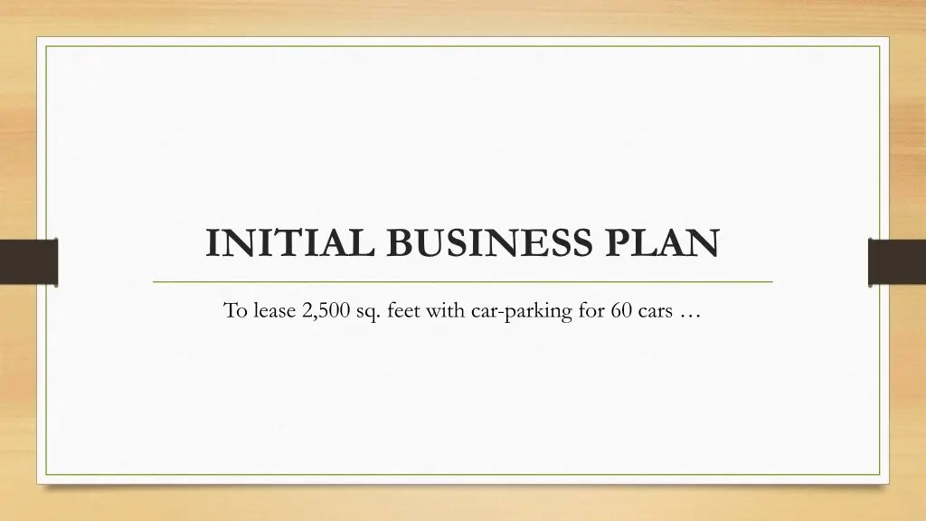 initial business plan