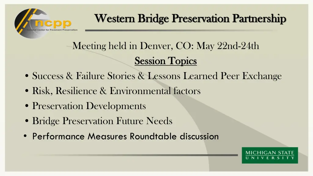 western bridge preservation partnership western