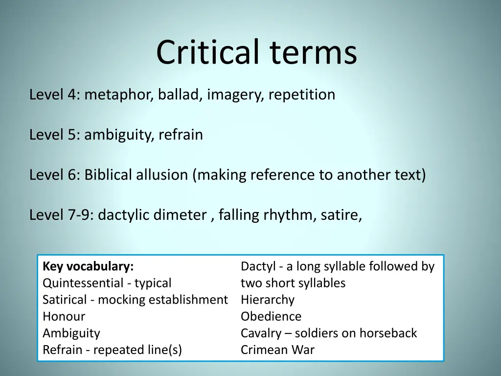 critical terms