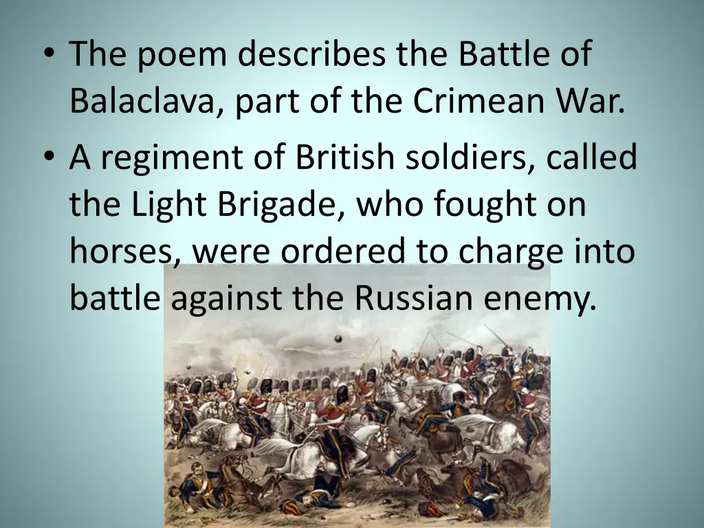 the poem describes the battle of balaclava part