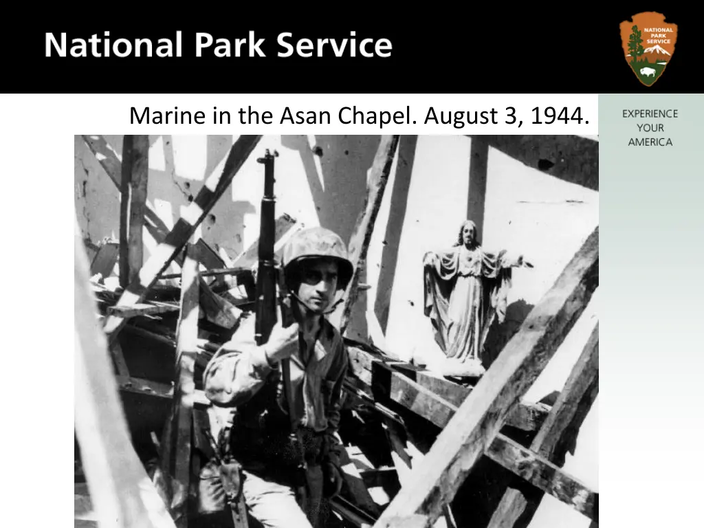 marine in the asan chapel august 3 1944