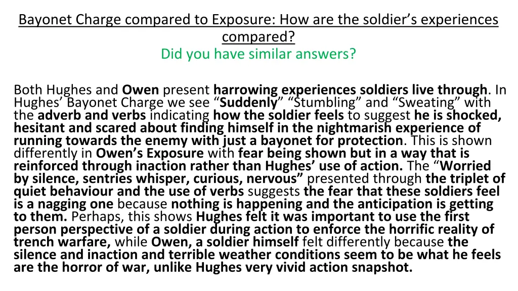 bayonet charge compared to exposure 1