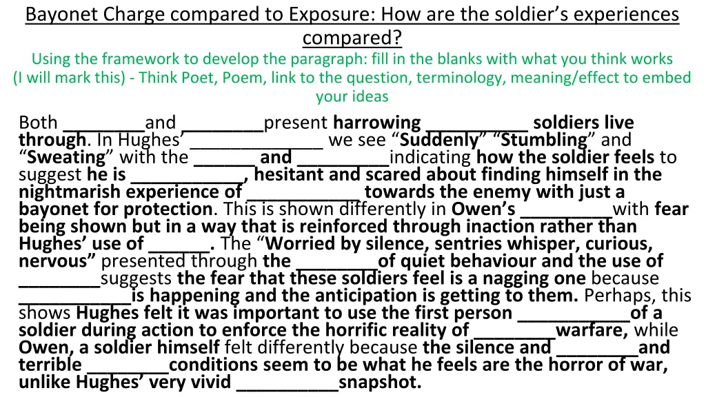 bayonet charge compared to exposure