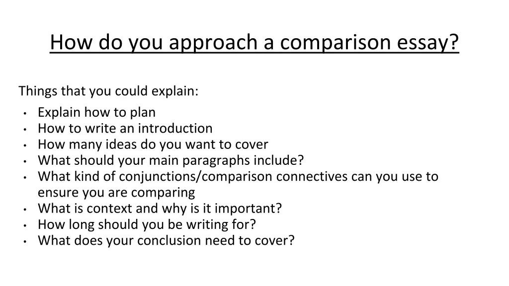 how do you approach a comparison essay