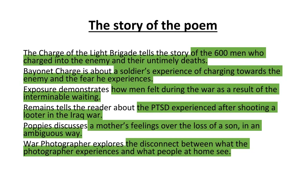 the story of the poem 1