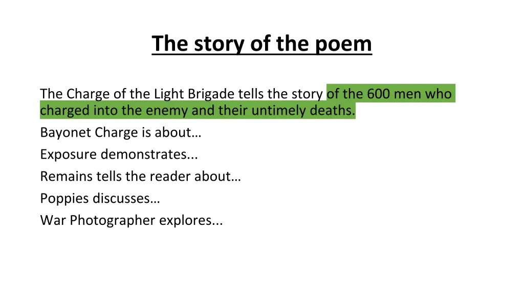 the story of the poem