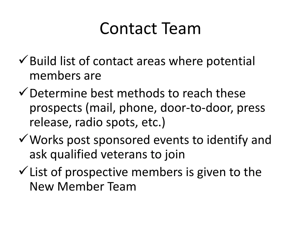 contact team