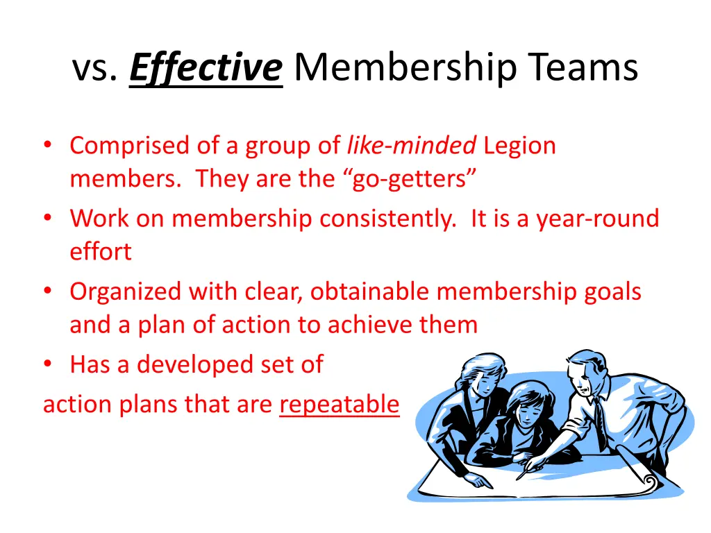 vs effective membership teams