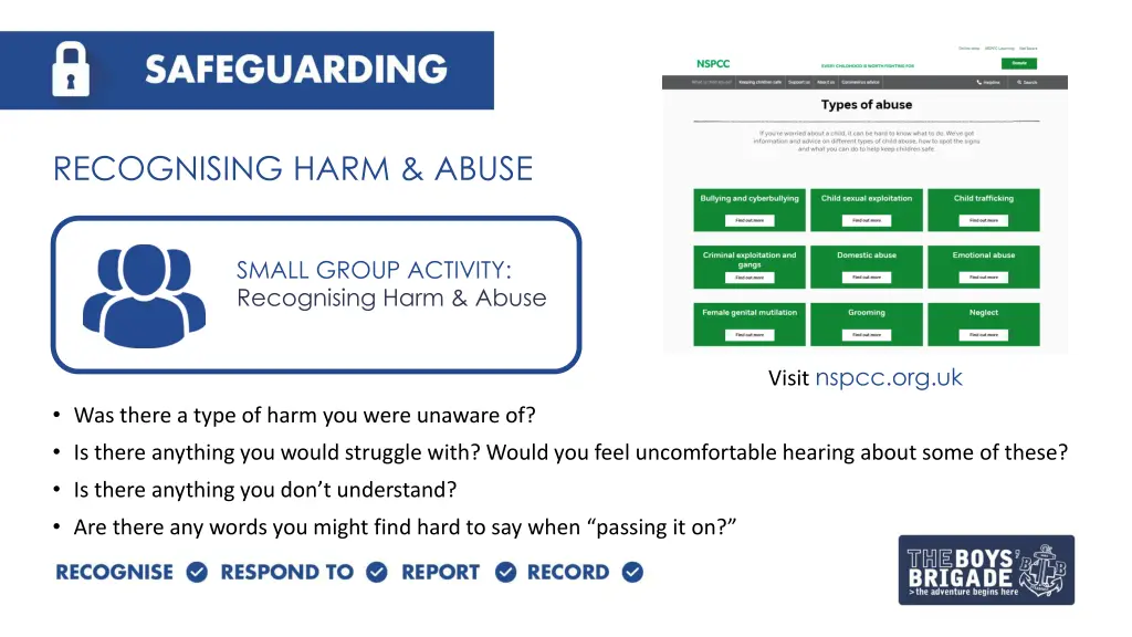 recognising harm abuse