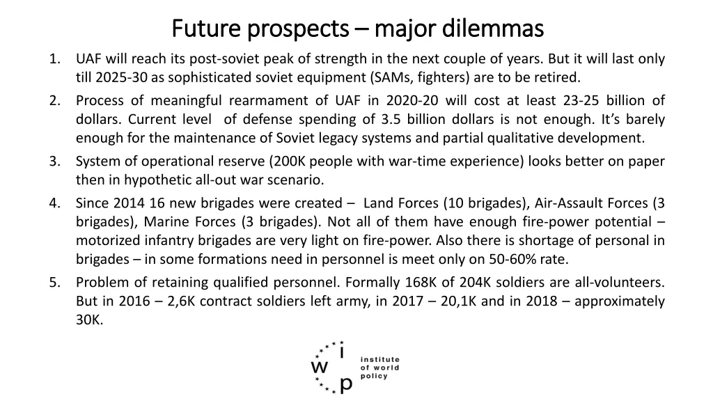 future prospects future prospects major dilemmas