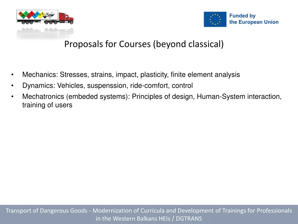 proposals for courses beyond classical