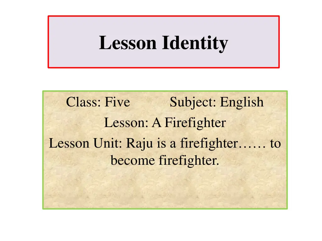 lesson identity