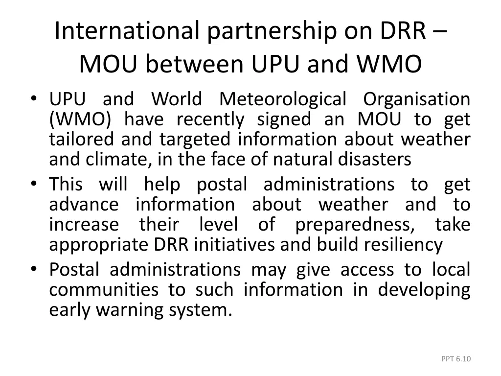 international partnership on drr mou between