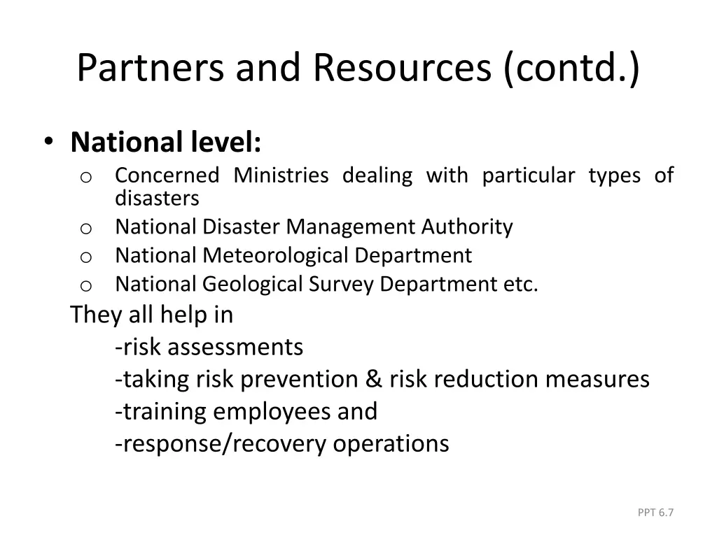 partners and resources contd 1