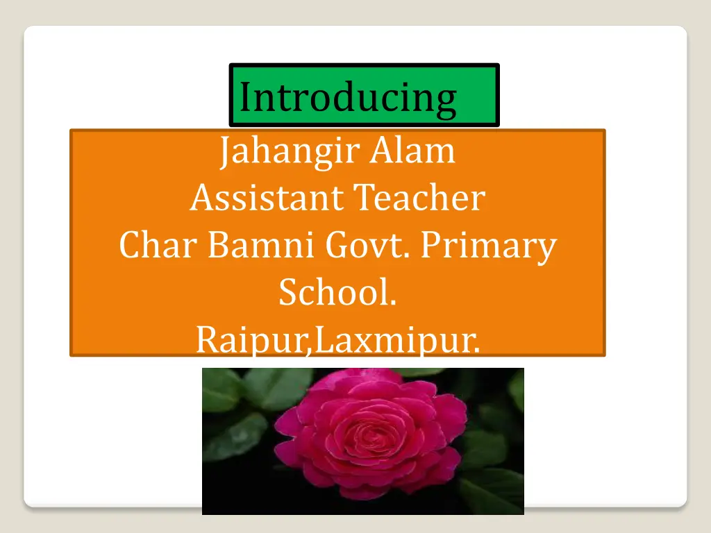 introducing jahangir alam assistant teacher char