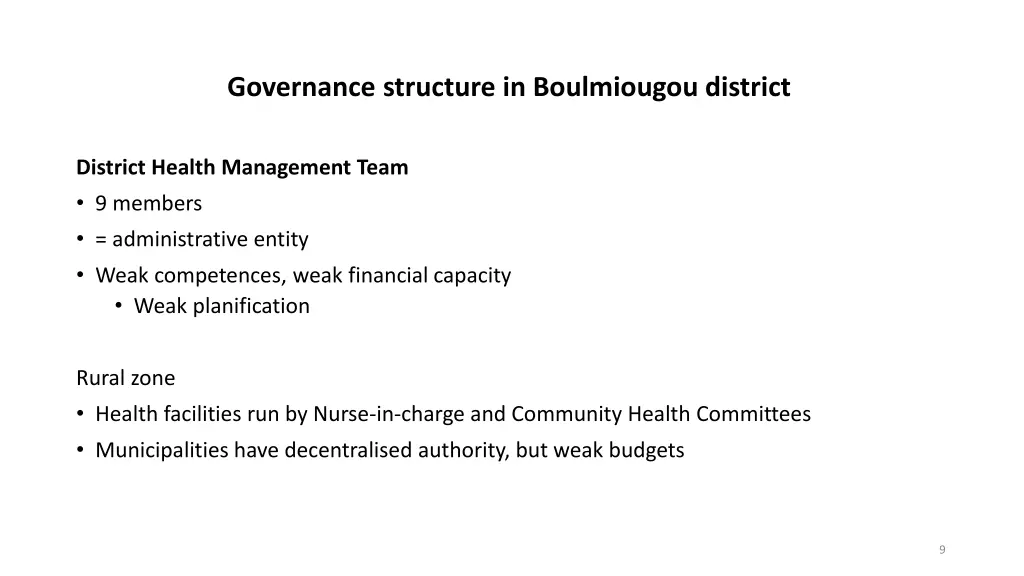 governance structure in boulmiougou district