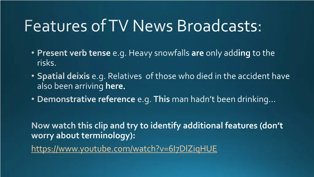 features of tv news broadcasts