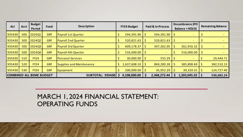 budget period