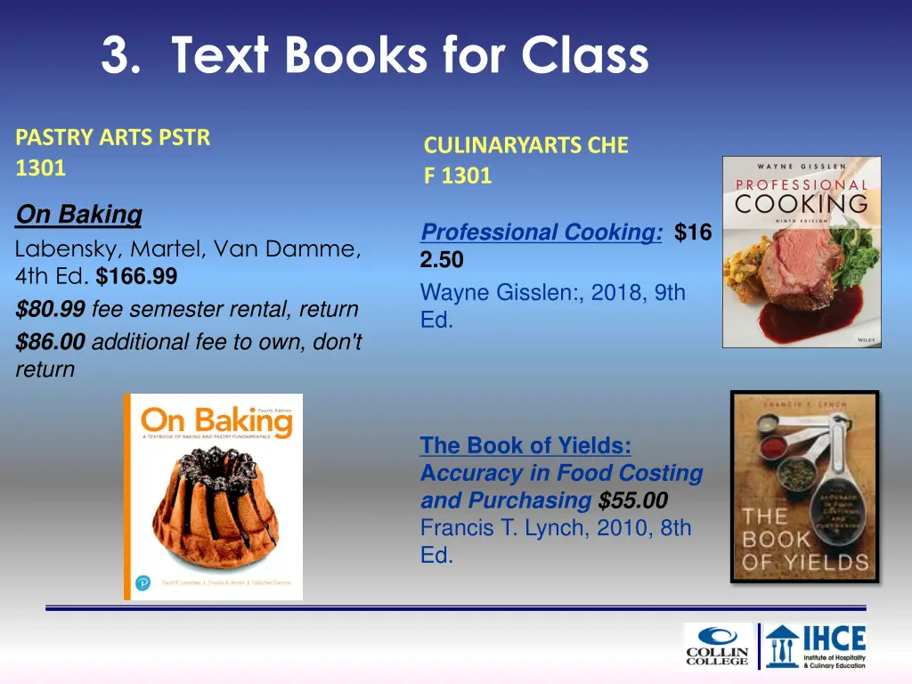 3 text books for class