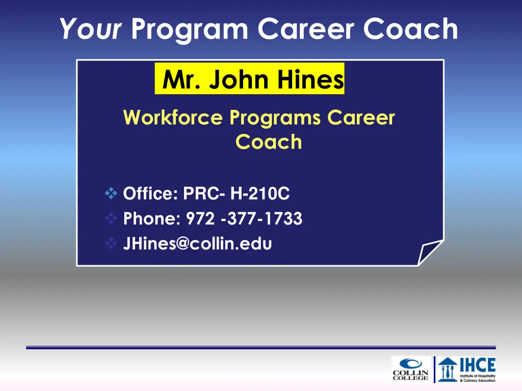 your program career coach