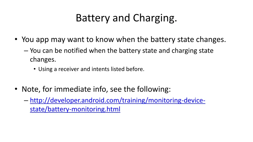 battery and charging