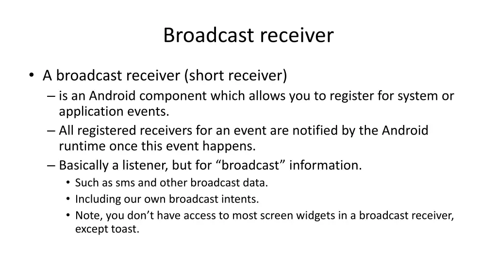 broadcast receiver