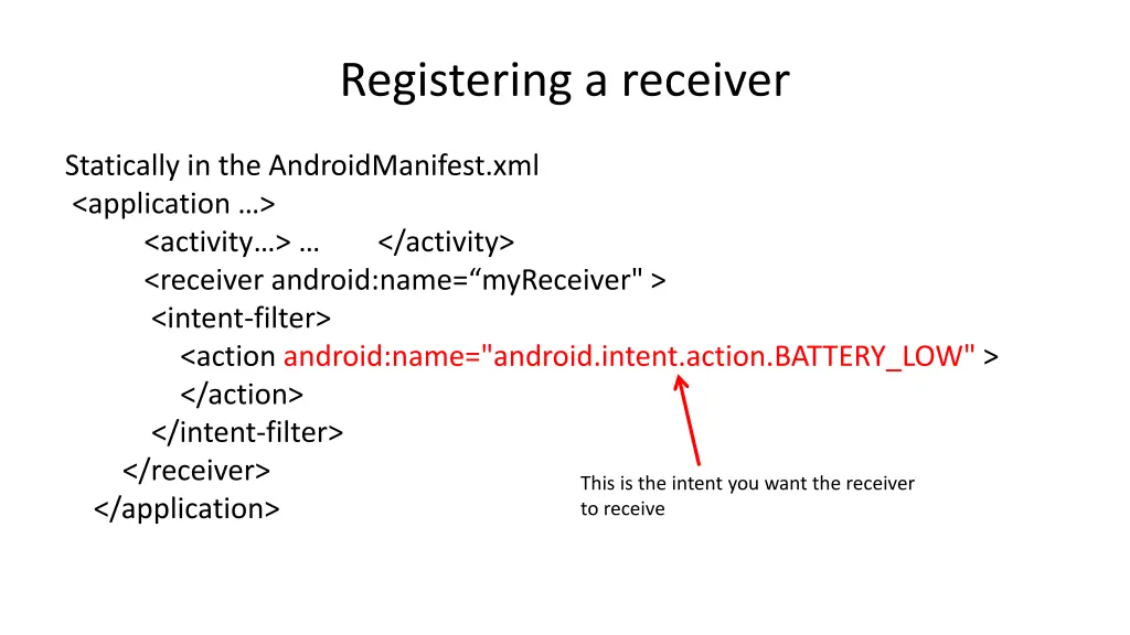 registering a receiver